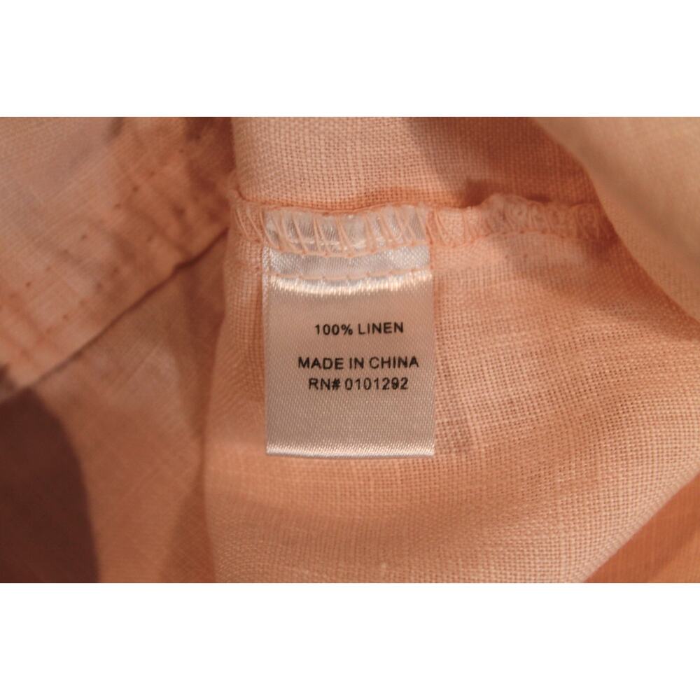 Lulu B Coastal Linen Jacket Womens M Peach Frayed Edges Lightweight Button Up - Picture 7 of 8